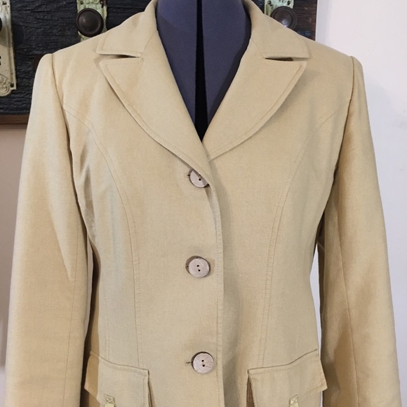 Studio Petites Vintage Camel Coloured Linen Blazer - Picture 3 of 13